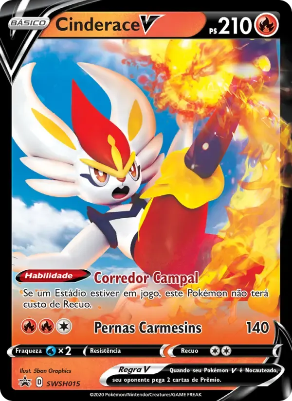 Cinderace V — ESES Promos SWSH015 Portuguese Pokémon card