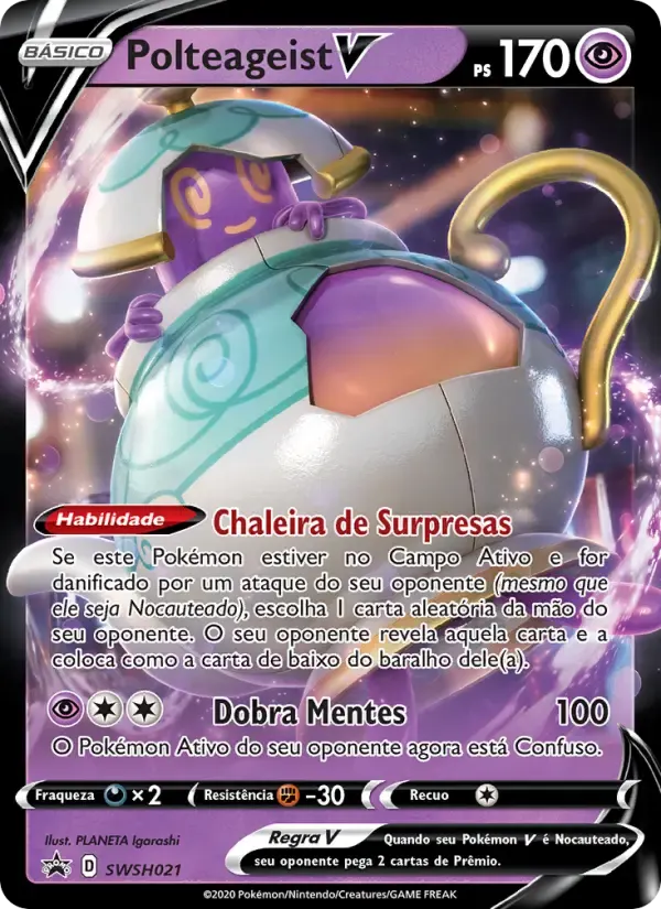 Polteageist V — ESES Promos SWSH021 Portuguese Pokémon card