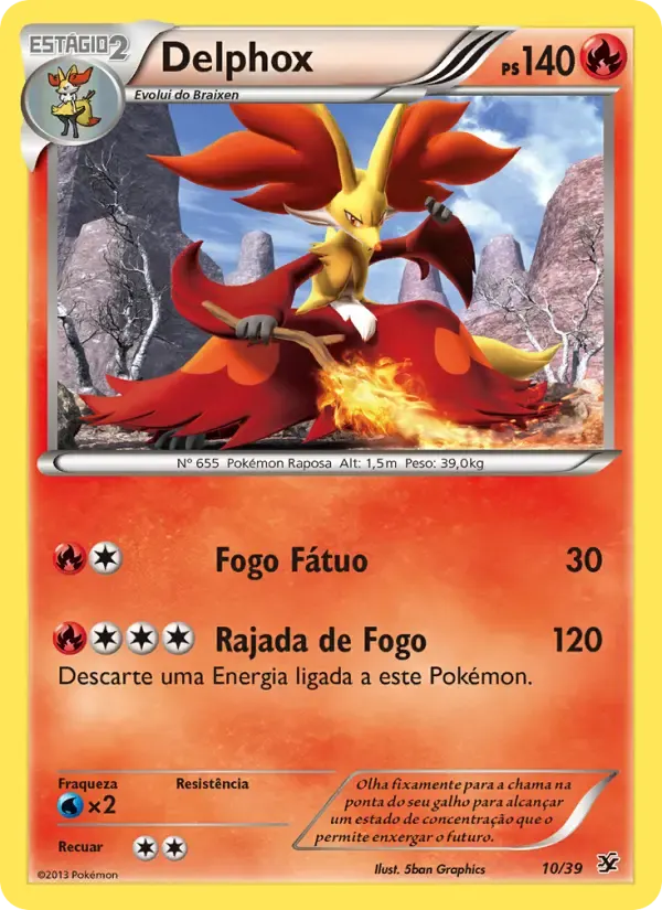 Delphox — Conjunto para Iniciantes Kalos 10 Portuguese Pokémon card