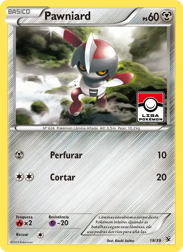Pawniard — Conjunto para Iniciantes Kalos 19 Portuguese Pokémon card