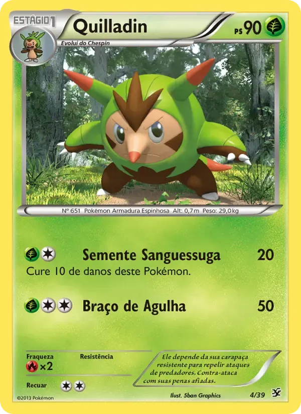 Quilladin — Conjunto para Iniciantes Kalos 4 Portuguese Pokémon card