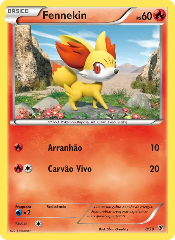 Fennekin — Conjunto para Iniciantes Kalos 8 Portuguese Pokémon card