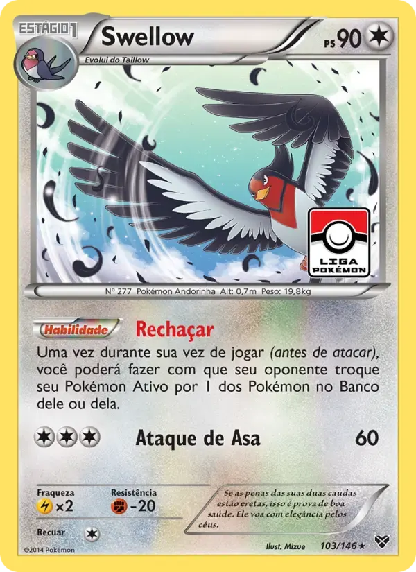 Taillow — XY 102 Portuguese Pokémon card