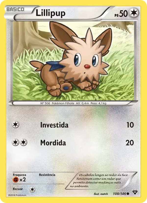Lillipup — XY 108 Portuguese Pokémon card