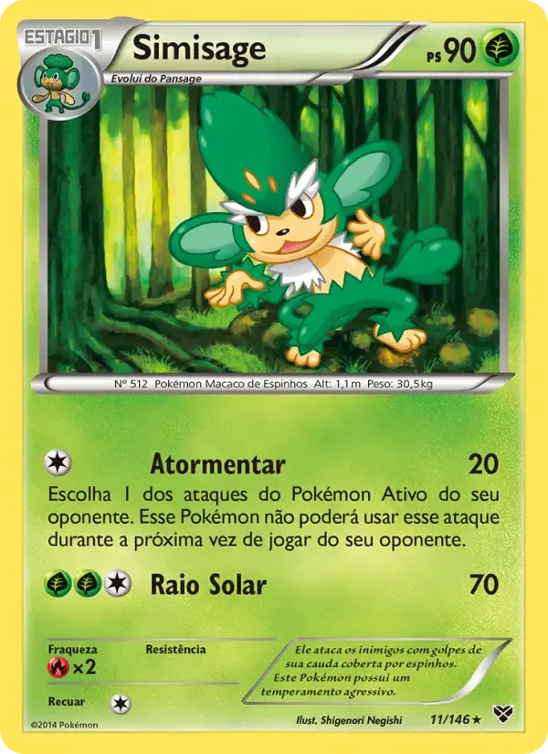 Simisage — XY 11 Portuguese Pokémon card