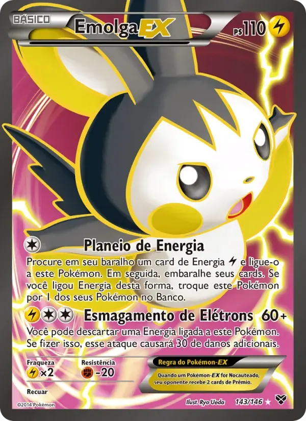 Emolga EX — XY 143 Portuguese Pokémon card