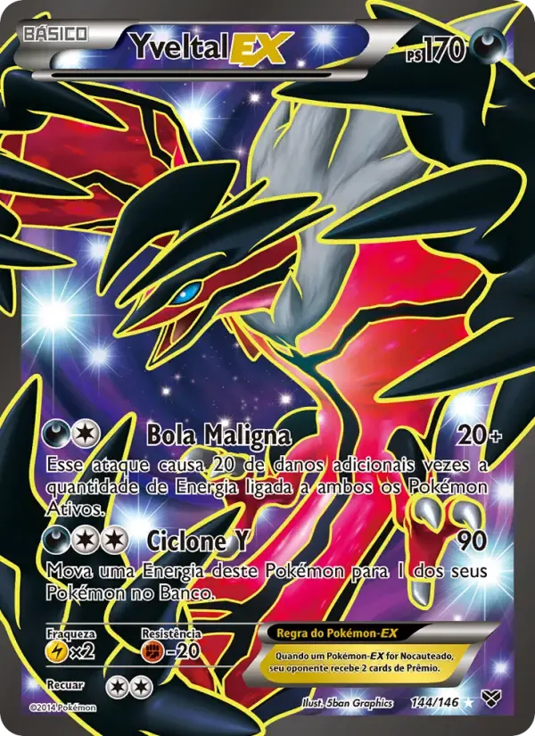 Yveltal EX — XY 144 Portuguese Pokémon card