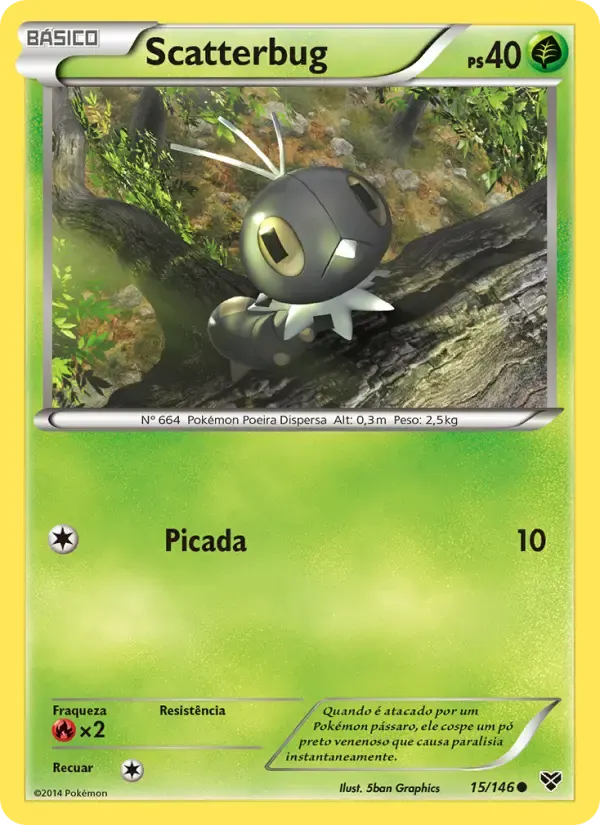 Scatterbug — XY 15 Portuguese Pokémon card