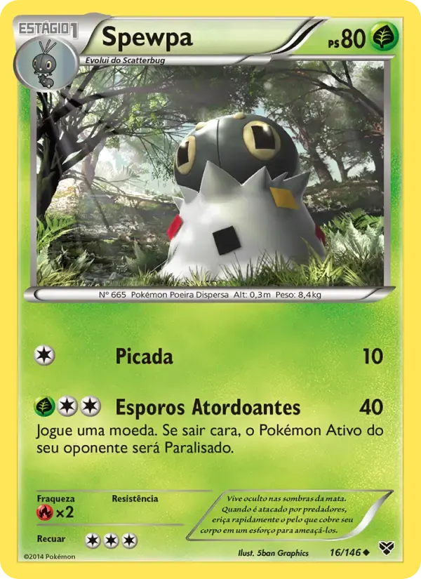 Spewpa — XY 16 Portuguese Pokémon card