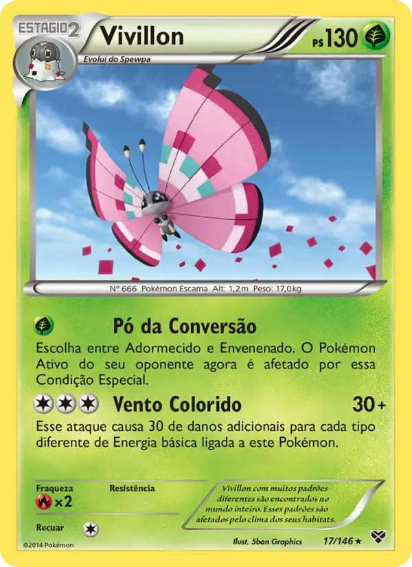 Vivillon — XY 17 Portuguese Pokémon card