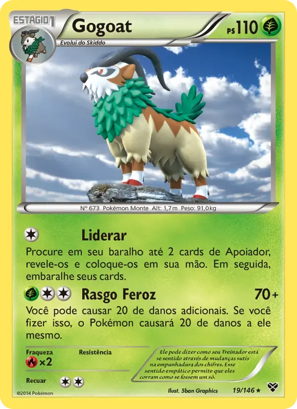 Gogoat — XY 19 Portuguese Pokémon card