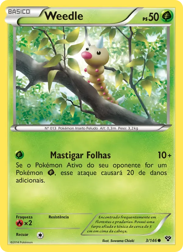Weedle — XY 3 Portuguese Pokémon card