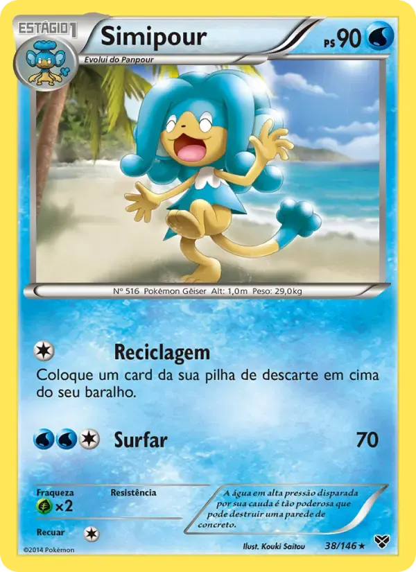 Simipour — XY 38 Portuguese Pokémon card