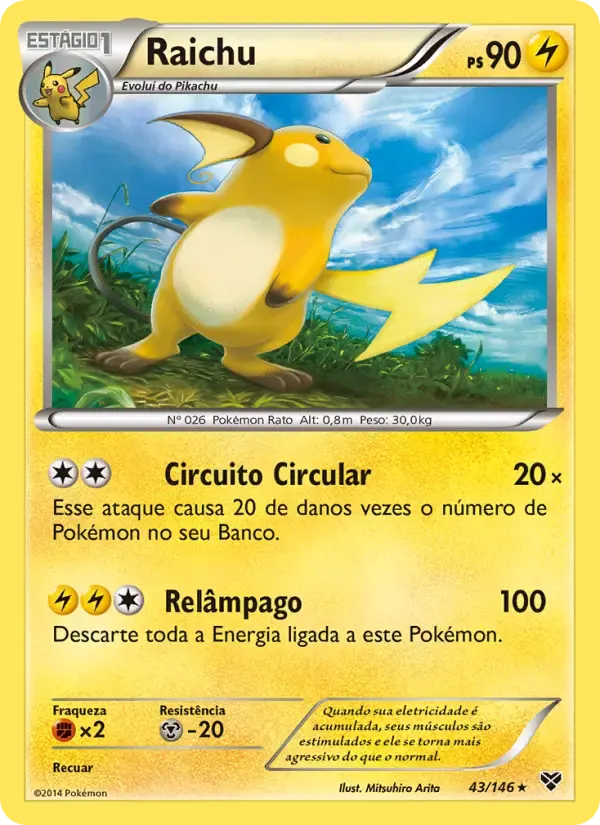 Raichu — XY 43 Portuguese Pokémon card