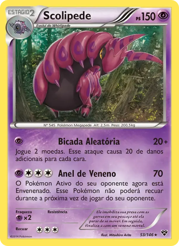 Scolipede — XY 53 Portuguese Pokémon card