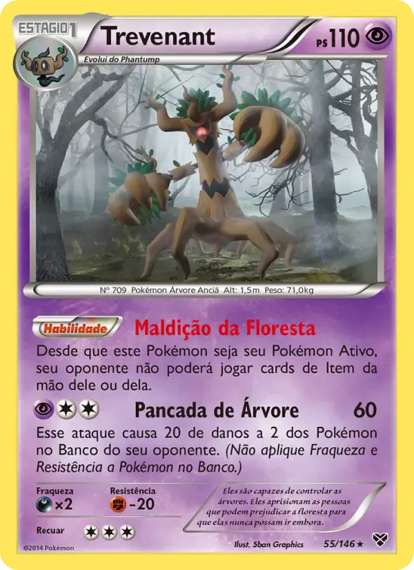 Trevenant — XY 55 Portuguese Pokémon card