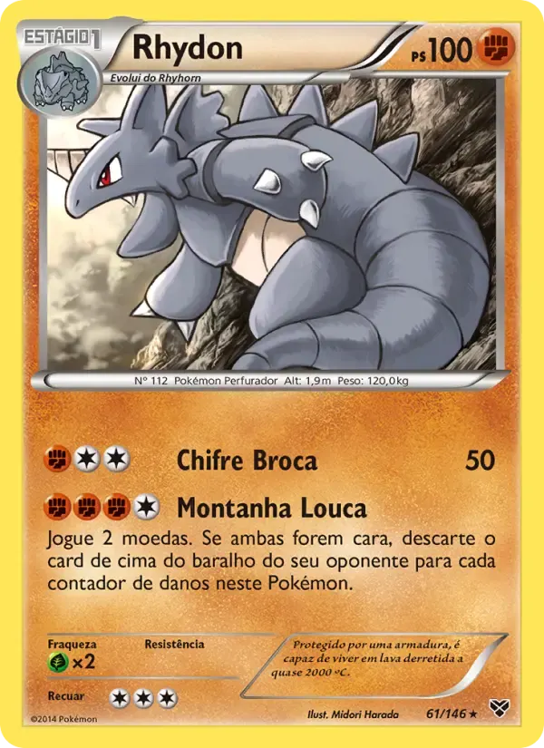 Rhydon — XY 61 Portuguese Pokémon card