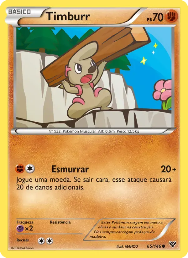 Timburr — XY 65 Portuguese Pokémon card