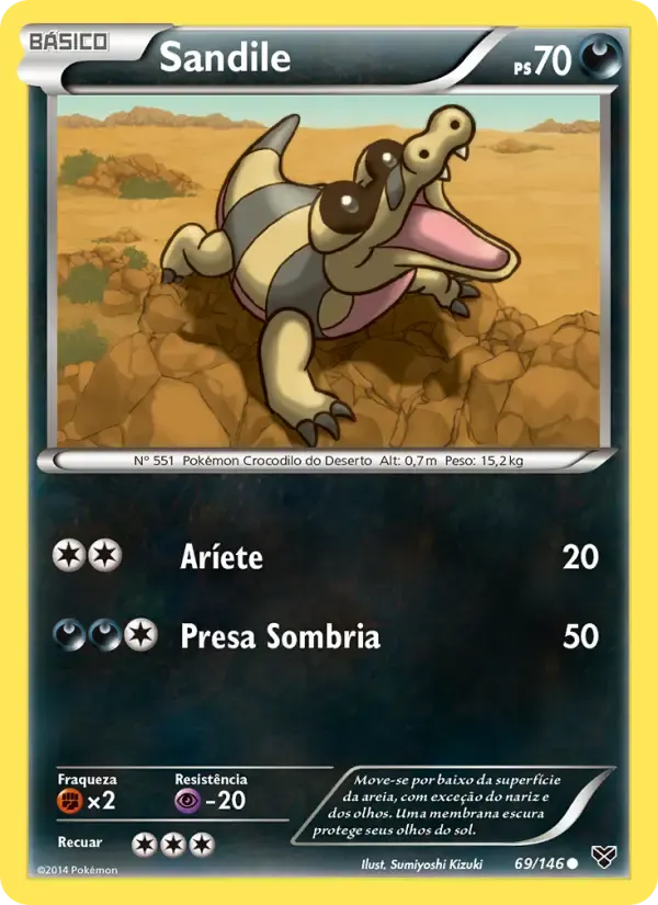 Sandile — XY 69 Portuguese Pokémon card