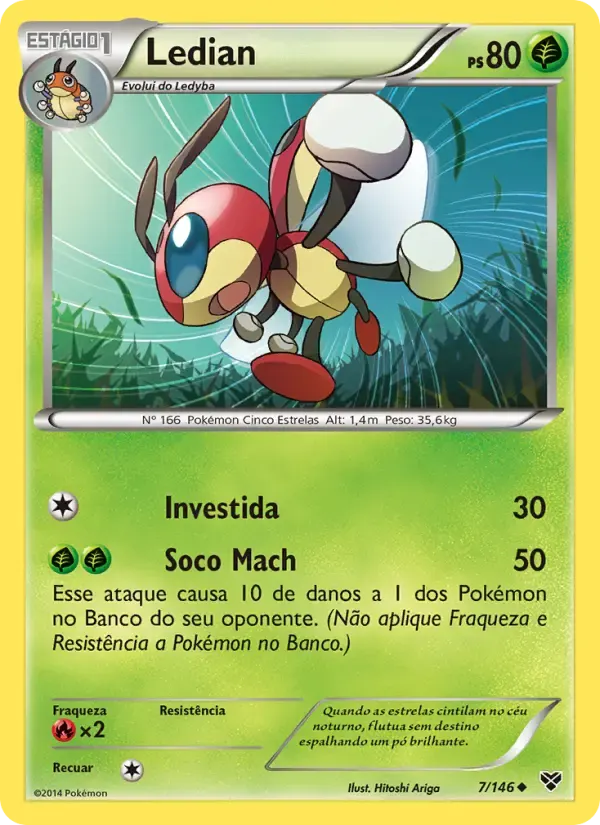 Ledian — XY 7 Portuguese Pokémon card