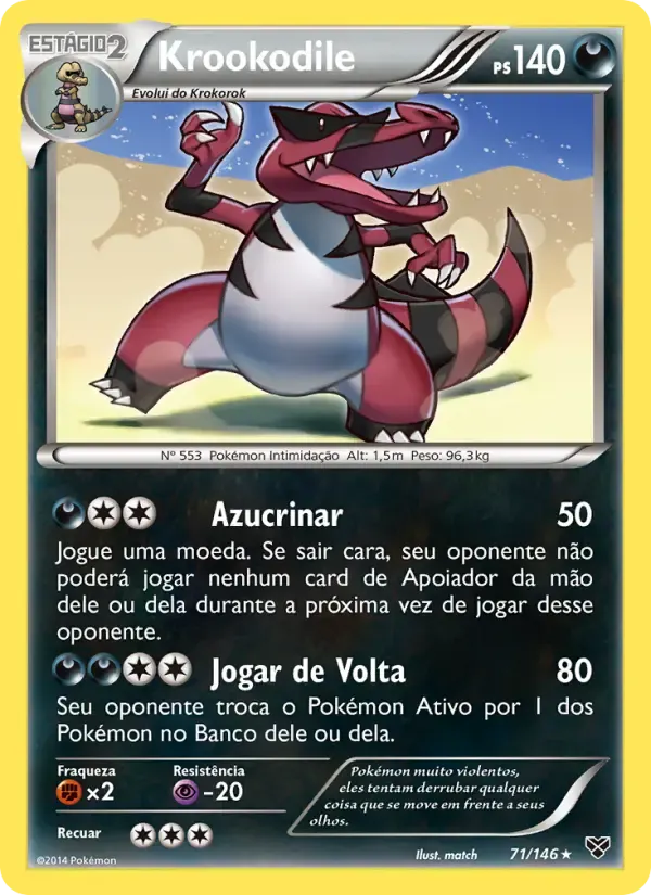 Krookodile — XY 71 Portuguese Pokémon card