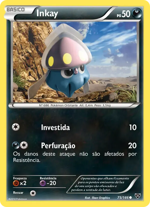 Inkay — XY 75 Portuguese Pokémon card