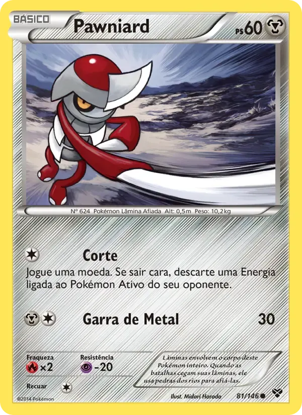 Pawniard — XY 81 Portuguese Pokémon card