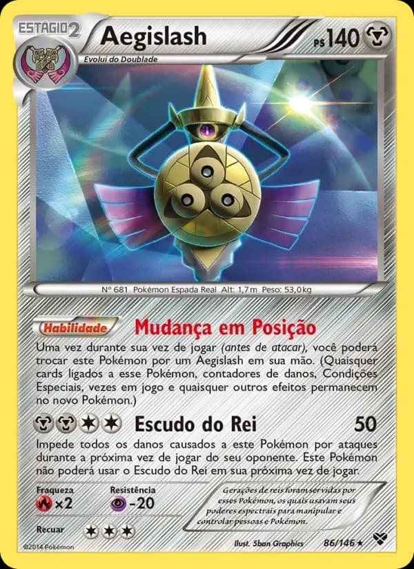 Aegislash — XY 86 Portuguese Pokémon card