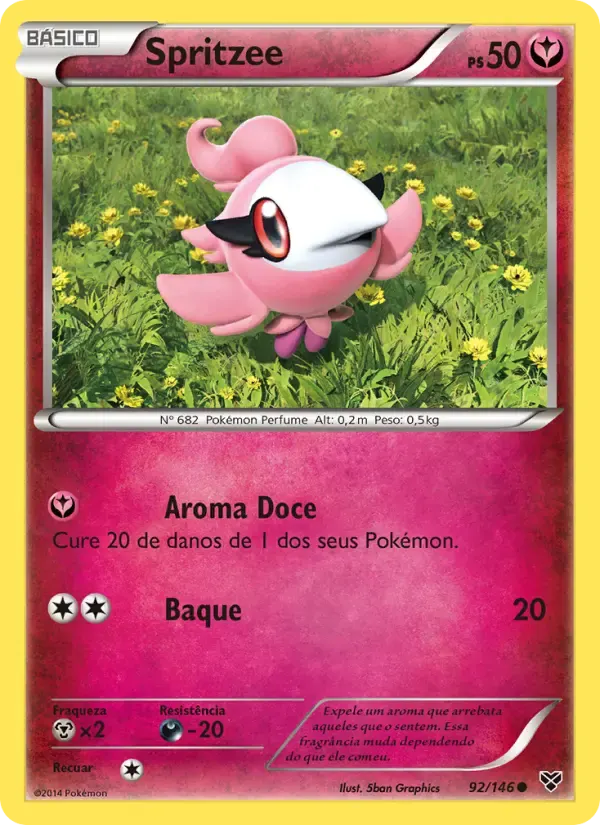 Spritzee — XY 92 Portuguese Pokémon card