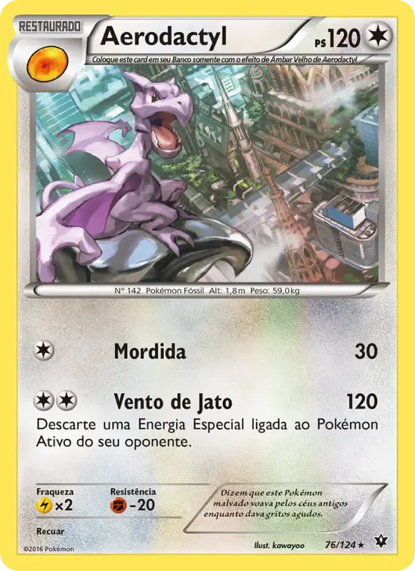 Aerodactyl — Fusão de Destinos 76 Portuguese Pokémon card
