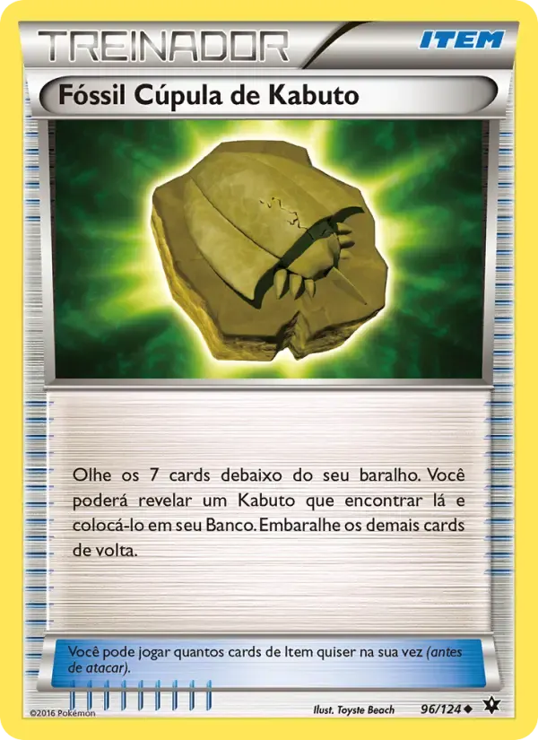 Fóssil Cúpula de Kabuto — Fusão de Destinos 96 Portuguese Pokémon card