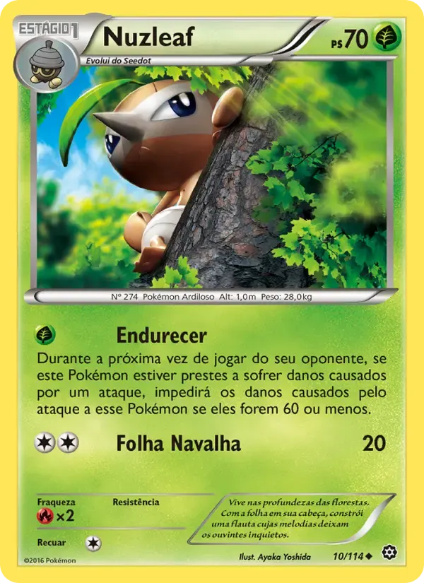 Nuzleaf — Cerco de Vapor 10 Portuguese Pokémon card