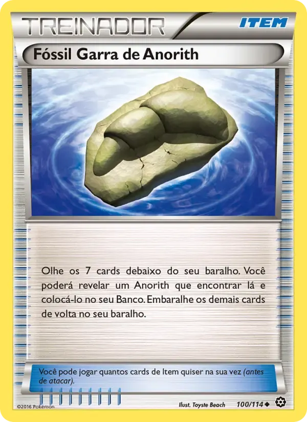 Fóssil Garra de Anorith — Cerco de Vapor 100 Portuguese Pokémon card