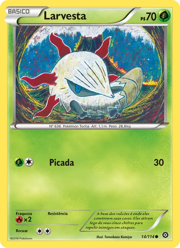 Larvesta — Cerco de Vapor 14 Portuguese Pokémon card