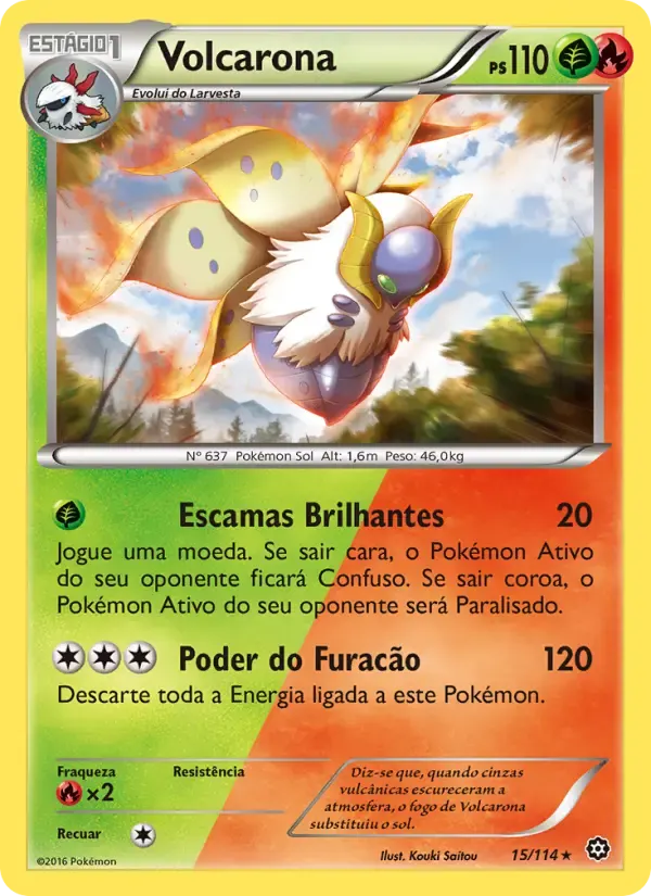Volcarona — Cerco de Vapor 15 Portuguese Pokémon card