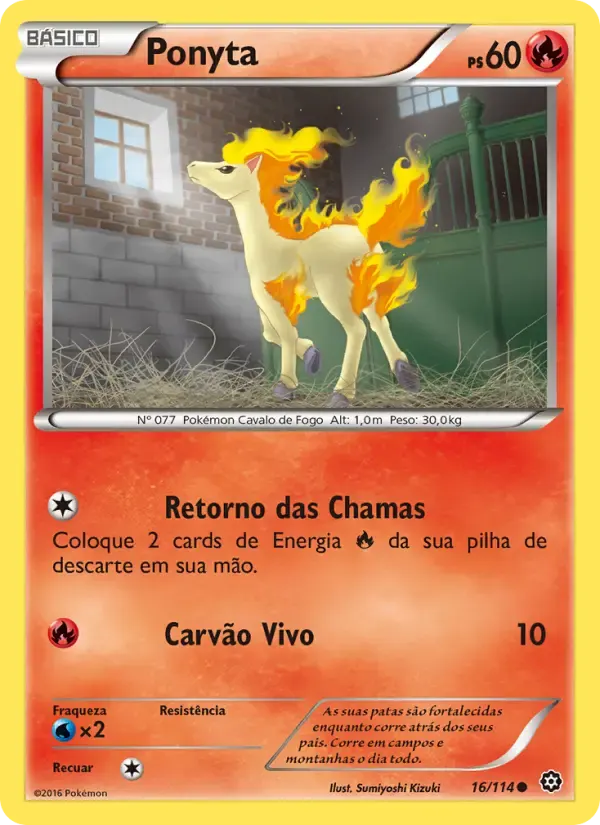 Ponyta — Cerco de Vapor 16 Portuguese Pokémon card