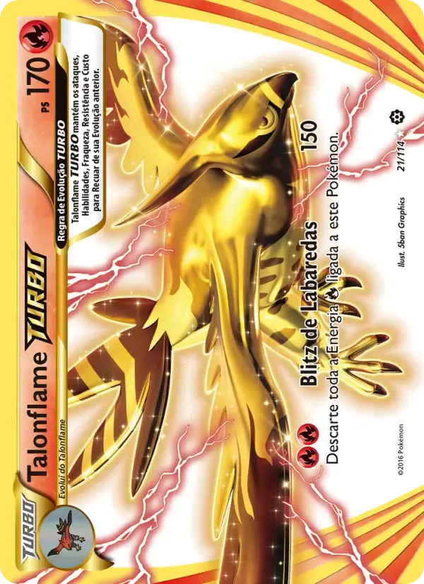 Talonflame TURBO — Cerco de Vapor 21 Portuguese Pokémon card