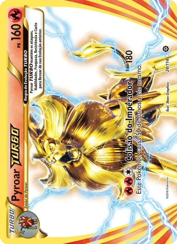 Pyroar TURBO — Cerco de Vapor 24 Portuguese Pokémon card