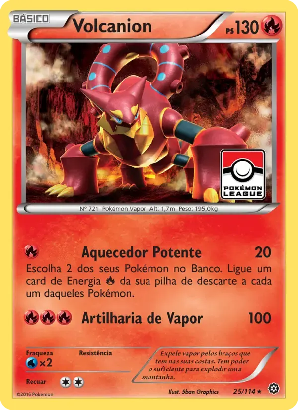 Volcanion — Cerco de Vapor 25 Portuguese Pokémon card
