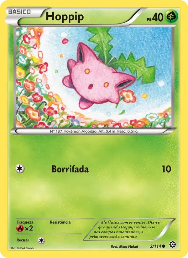 Hoppip — Cerco de Vapor 3 Portuguese Pokémon card