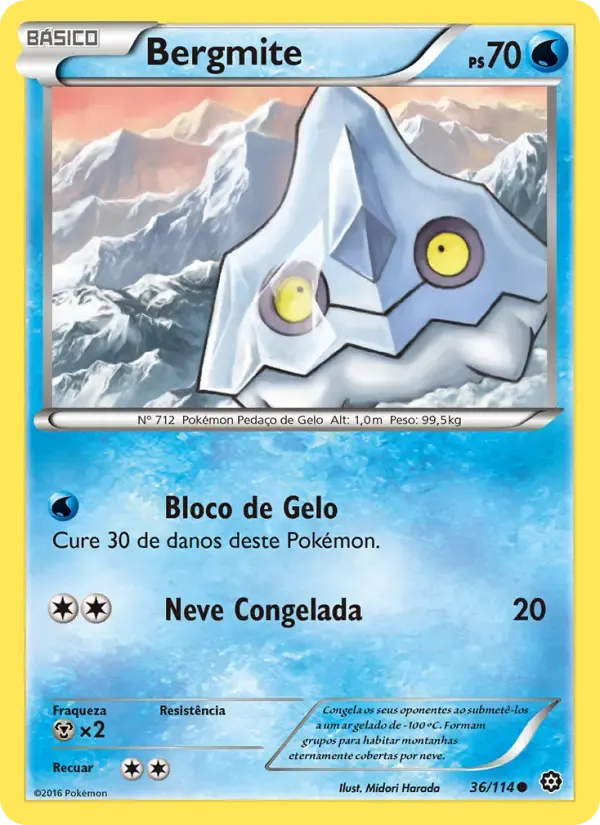 Bergmite — Cerco de Vapor 36 Portuguese Pokémon card