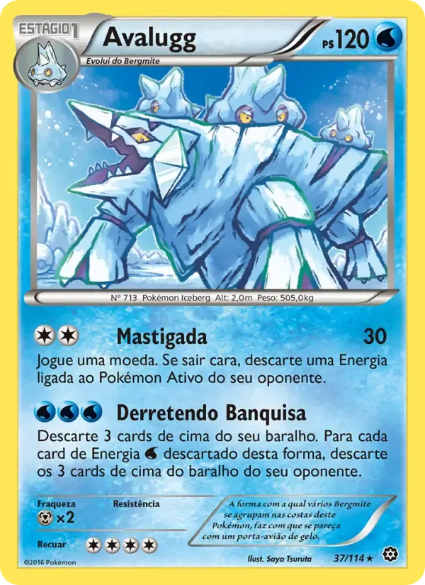 Avalugg — Cerco de Vapor 37 Portuguese Pokémon card