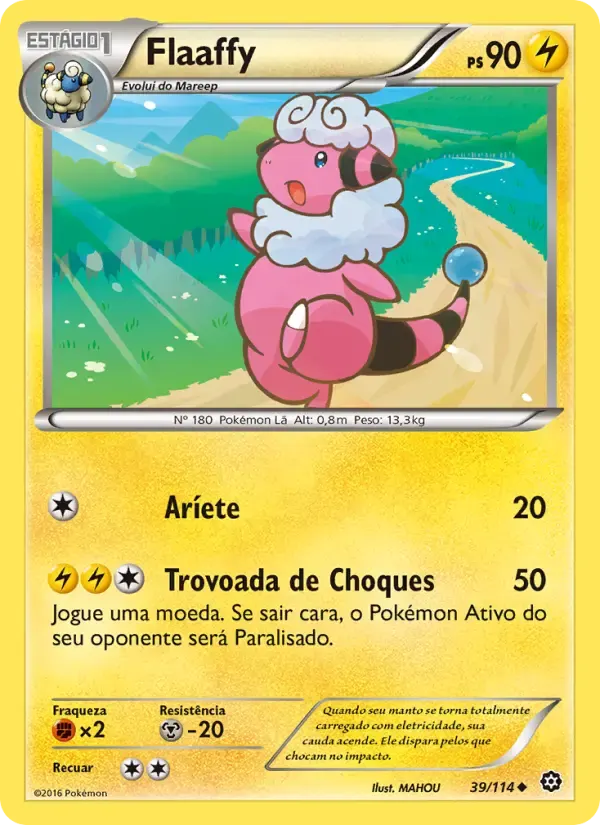 Flaaffy — Cerco de Vapor 39 Portuguese Pokémon card