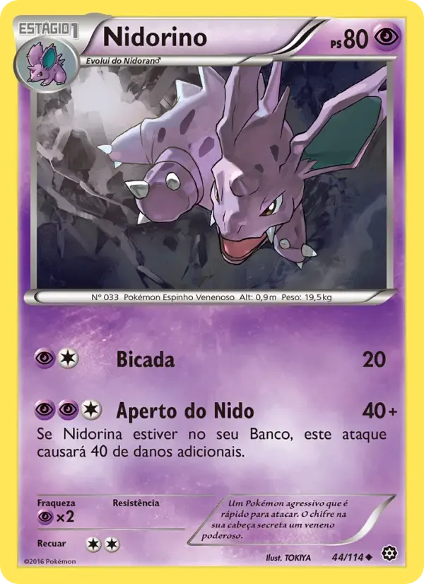 Nidorino — Cerco de Vapor 44 Portuguese Pokémon card