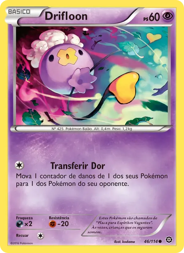 Drifloon — Cerco de Vapor 46 Portuguese Pokémon card