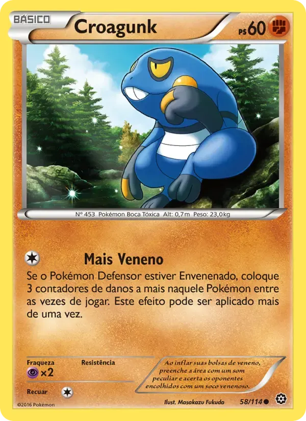 Croagunk — Cerco de Vapor 58 Portuguese Pokémon card