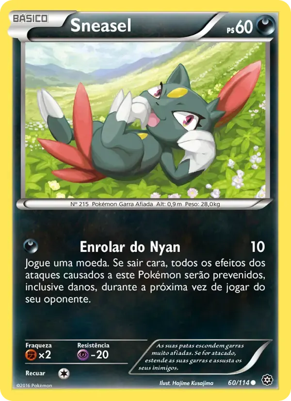 Sneasel — Cerco de Vapor 60 Portuguese Pokémon card