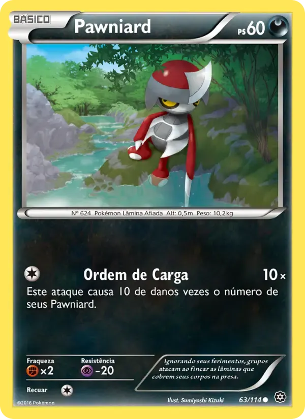Pawniard — Cerco de Vapor 63 Portuguese Pokémon card