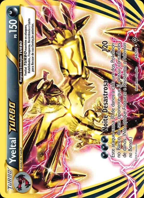 Yveltal TURBO — Cerco de Vapor 66 Portuguese Pokémon card