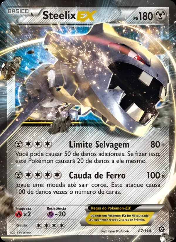 Steelix EX — Cerco de Vapor 67 Portuguese Pokémon card